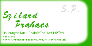 szilard prahacs business card